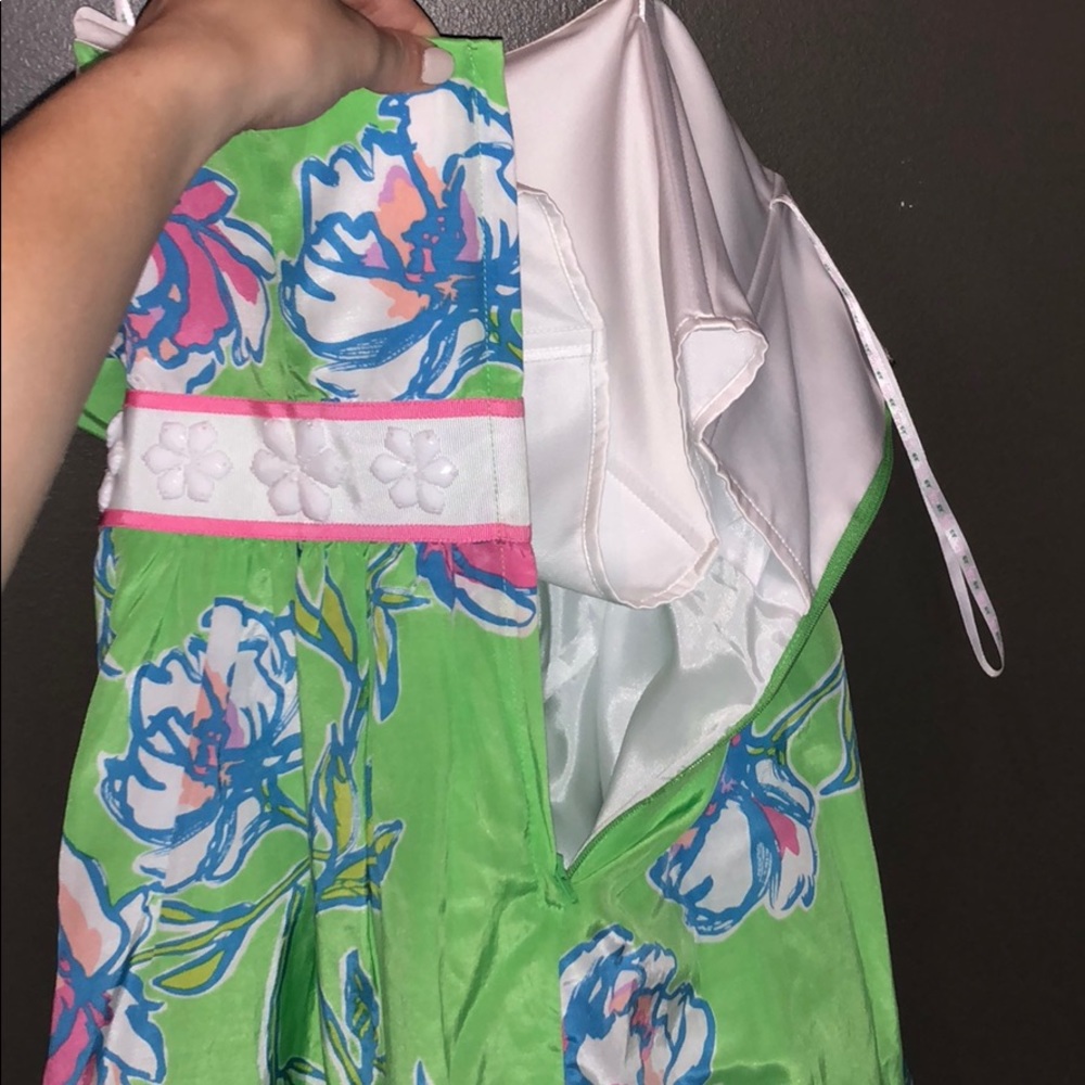 Strapless Lilly Pulitzer dress green size 4 - Picture 6 of 7
